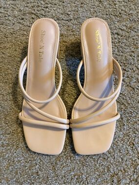 Cream Strappy Heels